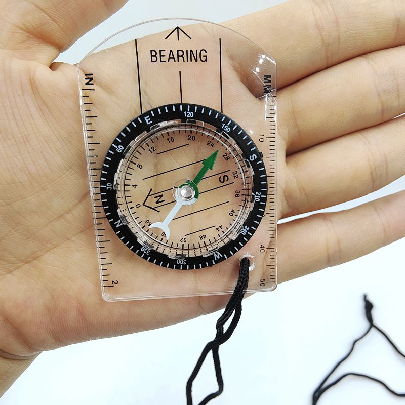 Compass Keychain Mini - 1pc new outdoor mini acrylic transparent
