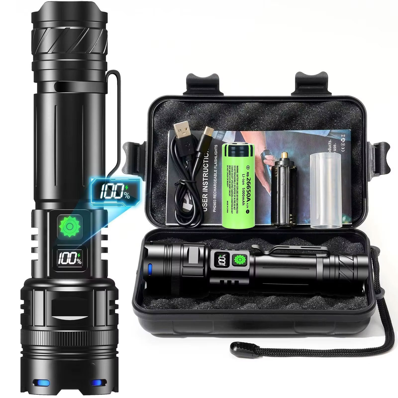 High Power LED Flashlight USB  - Edc Carry Pen review and price