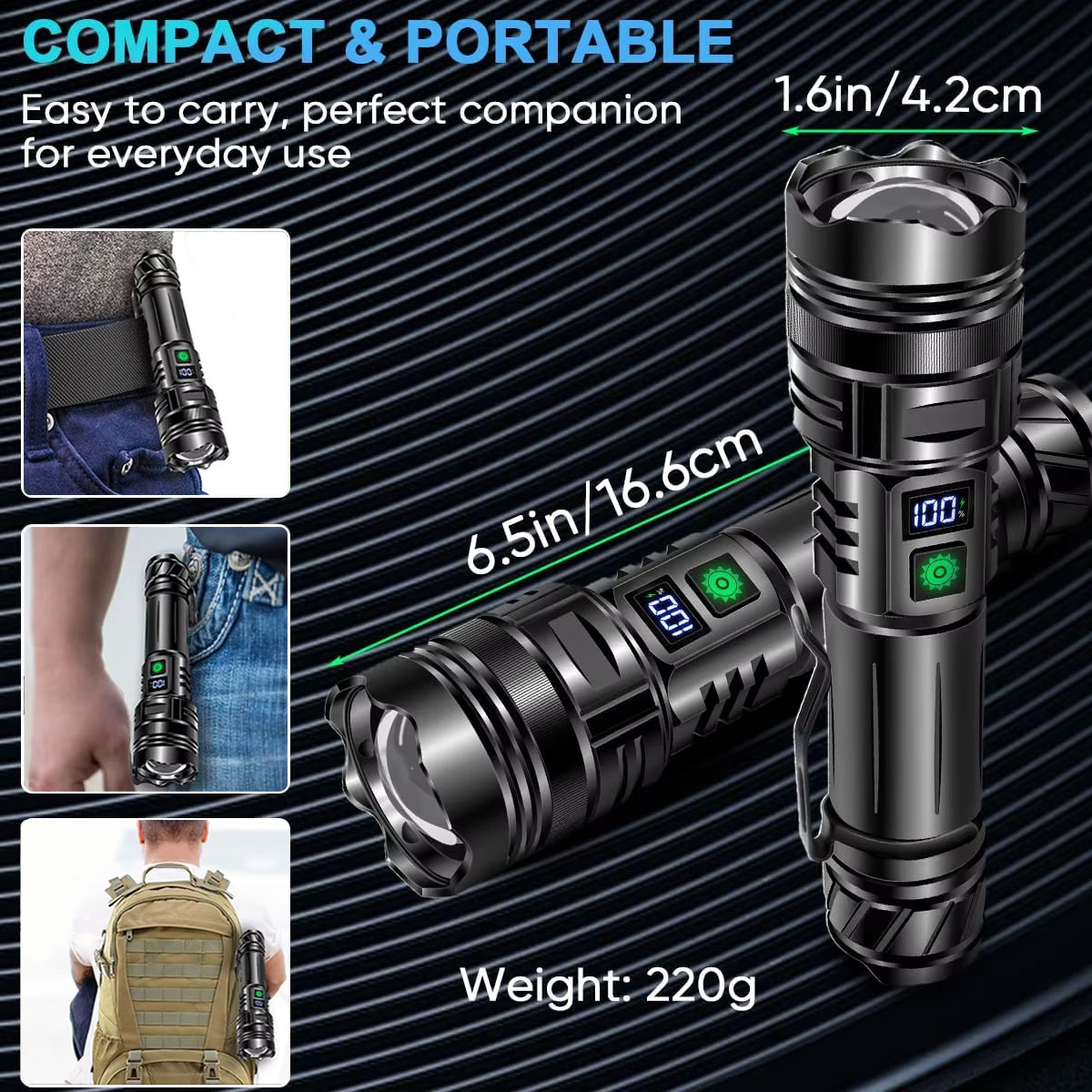 High Power LED Flashlight USB  - Edc Carry Pen review and price